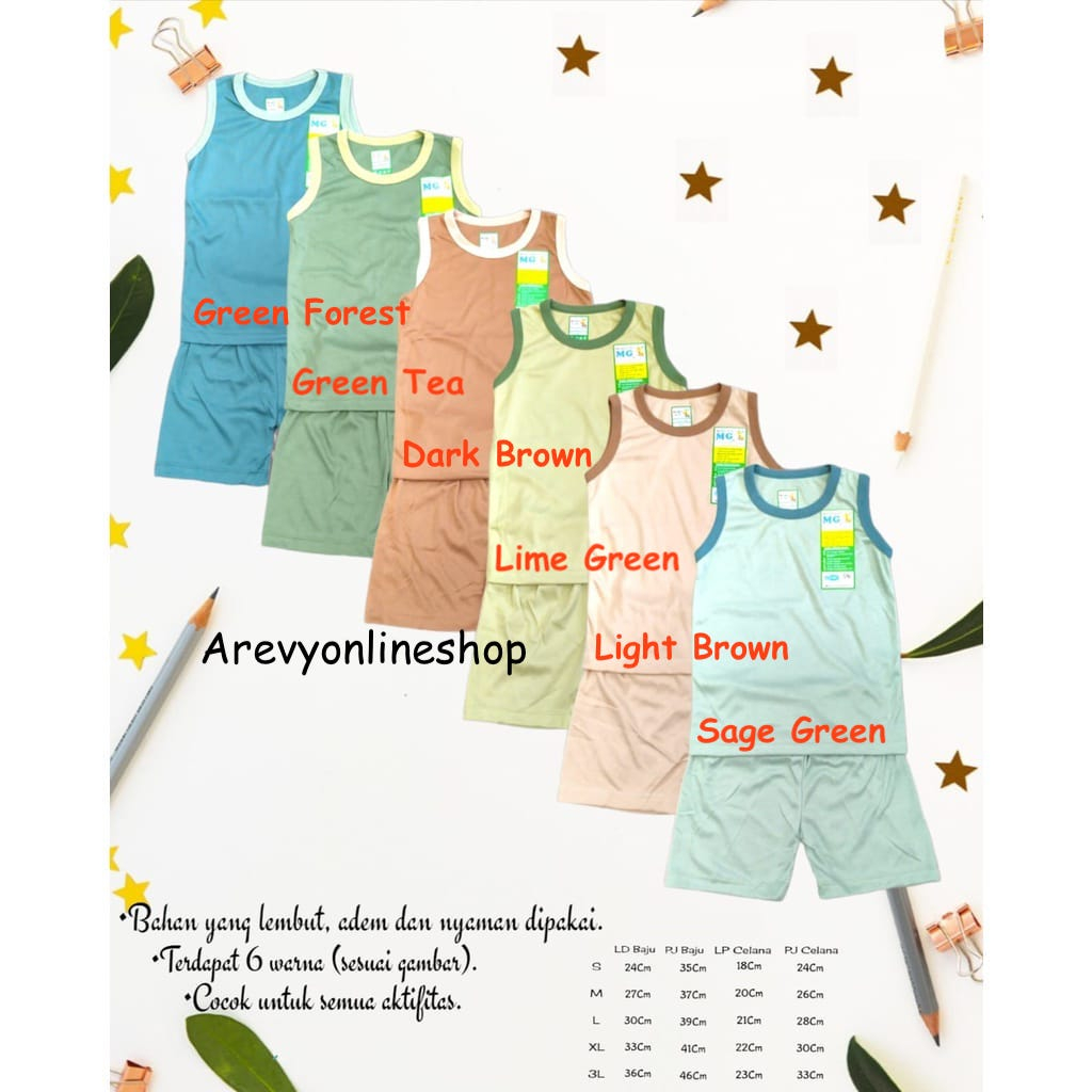 Setelan Kutung Bayi Moms Gift Setelan Kutung Pendek Anak Warna Polos Baby Newborn S M L XL XXL 4 Bulan - 4 Tahun