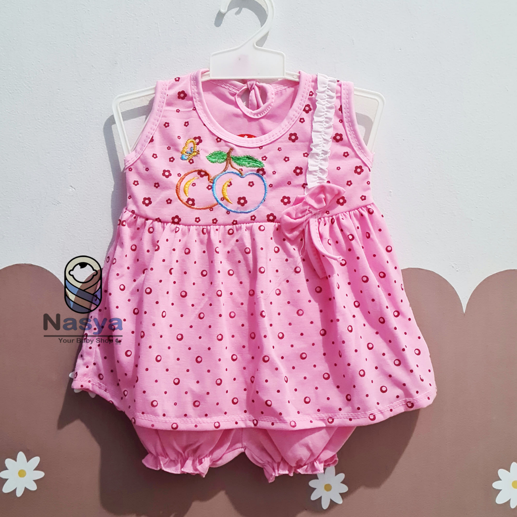 [N-063] setelan baju bayi perempuan motif kucing lucu MURAH - Naomi (3-6 bulan)