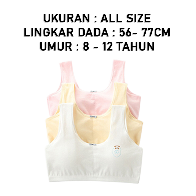 3SP | UWR67 Miniset Anak Remaja Miniset Anak Perempuan Busa Lepas - Bra Pelajar wanita Murah BH Busa Tipis Tanpa Kawat Bra Pakaian Dalam Anak Perempuan Bahan Katun