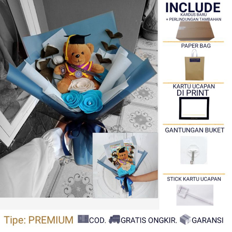 BUKET BUNGA WISUDA – WATU - BUCKET BUNGA ARTIFICIAL  - BOUQET ULANG TAHUN - BUKET BONEKA BUKET WISUD