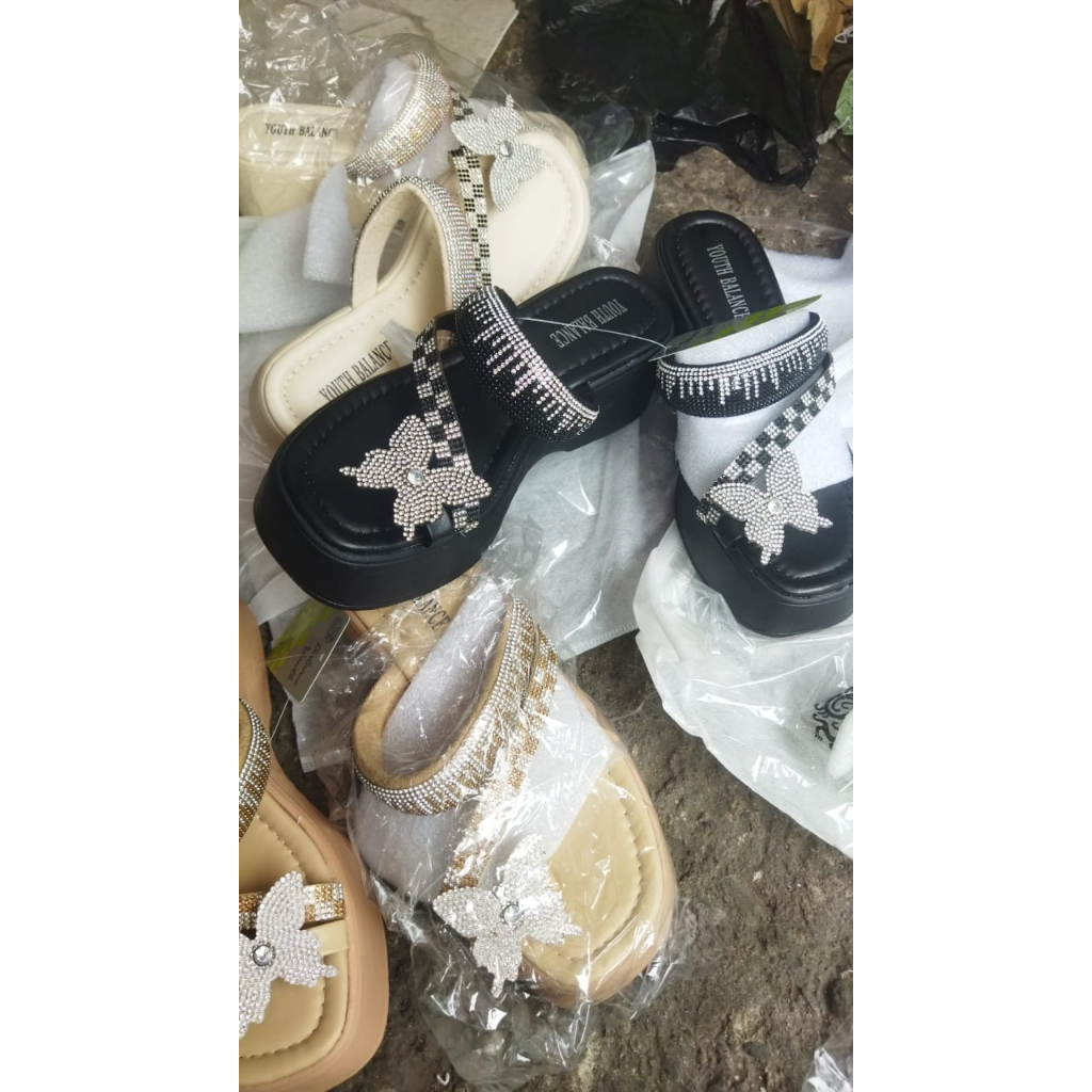 Sandal jepit kupu-kupu terlaris 699-A5 sandal wanita terbaru