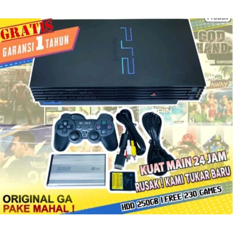 PS 2 lengkap dengan hardisk eksternal full game 250 GB