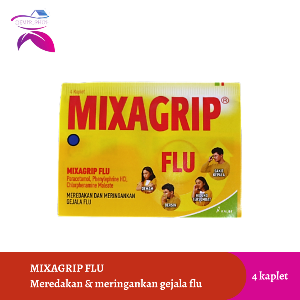 Mixagrip Flu Strip / Obat Flu Demam Pusing / Meringankan Gejala Flu