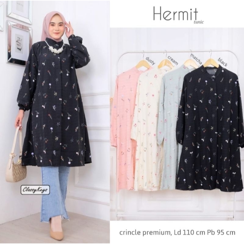 Baju Atasan Wanita Long Tunik Hermit Busui