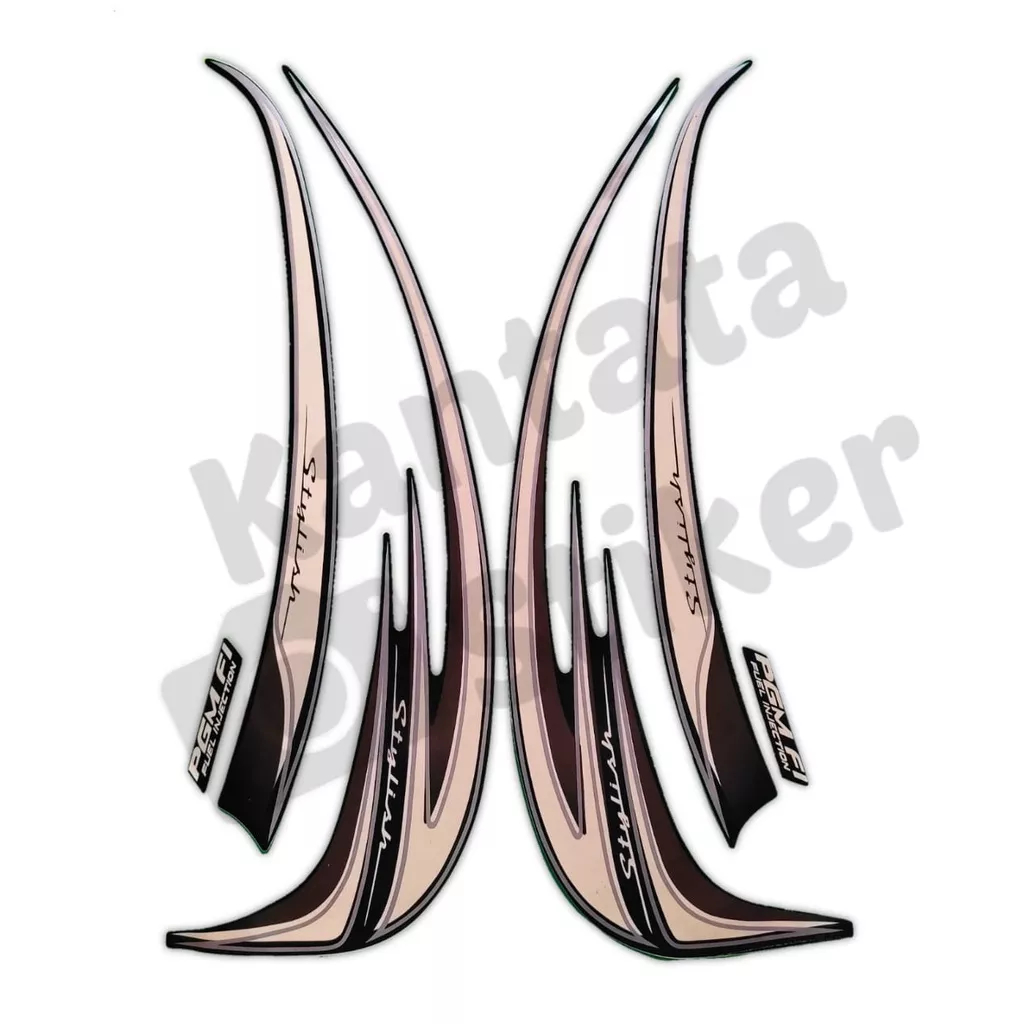 stiker striping scoopy fi stylish 2014 hitam lis body standar original berkualitas