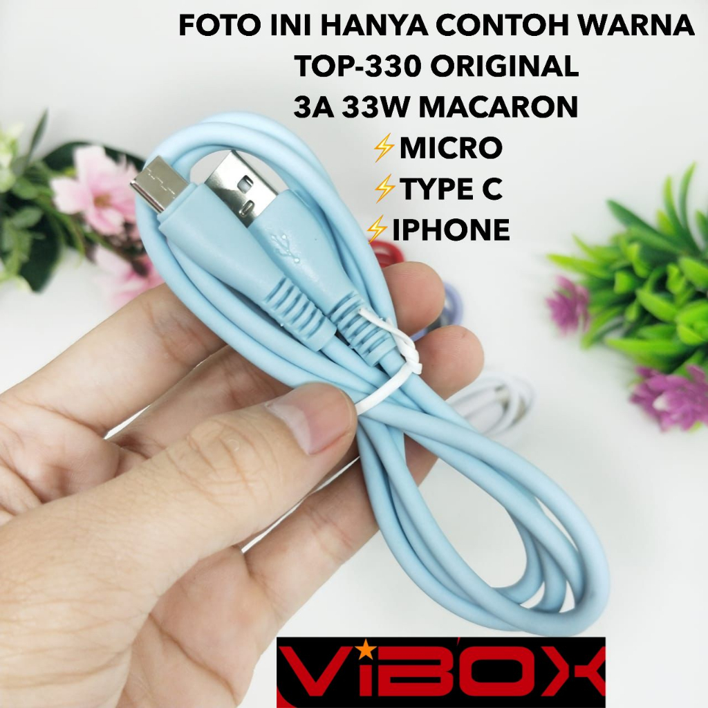 Promo vibox Kabel Data TOP-330 Fast Charging 3A High Quality 33w micro type c ios for android ios smartphone original [minigo]