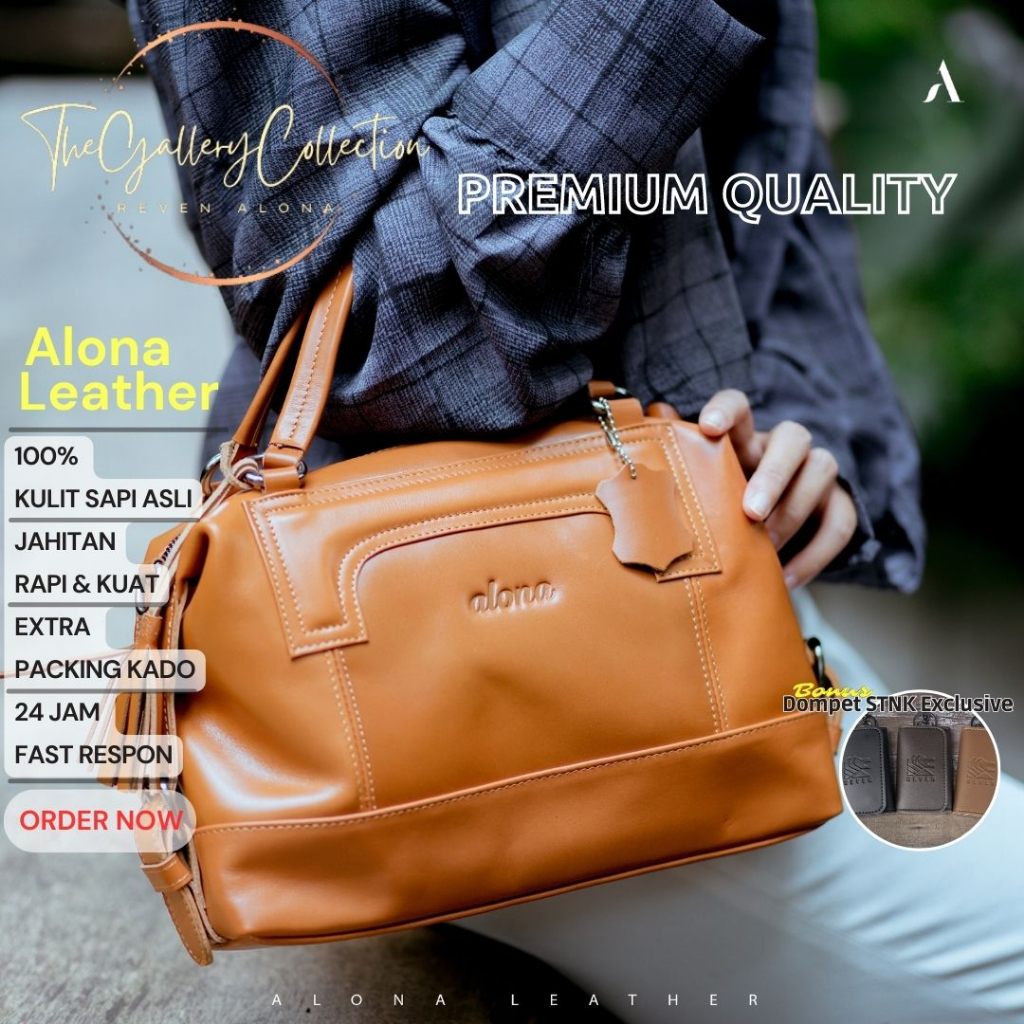 Tas Selempang Wanita Kulit Sapi Asli Branded Alona Freya Original