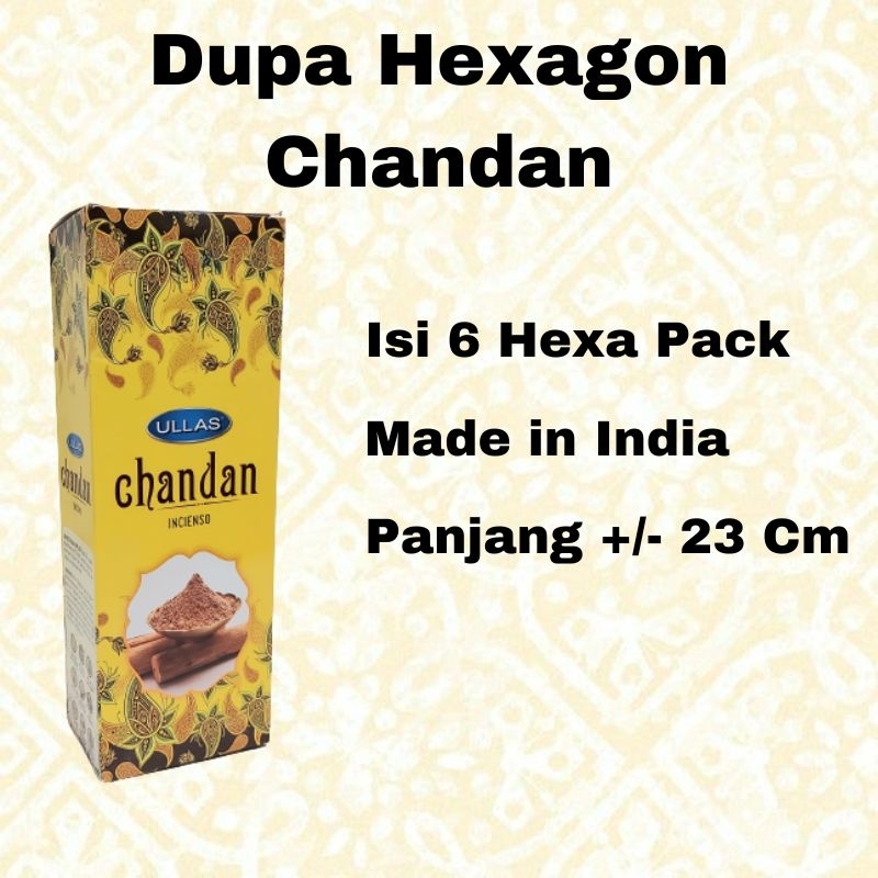 Dupa Hio India Aromaterapi Ullas Chandan Cendana Hexa Box Isi 6 Pack