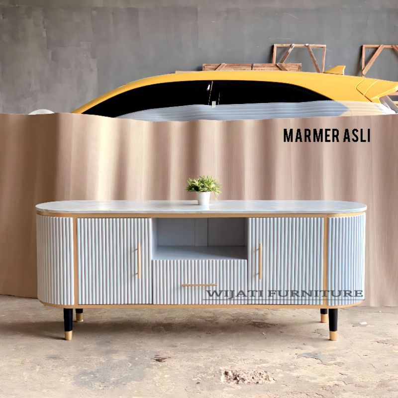 Cabinet Tv Marmer Meja Tv marmer Bufet Tv marmer Asli salur