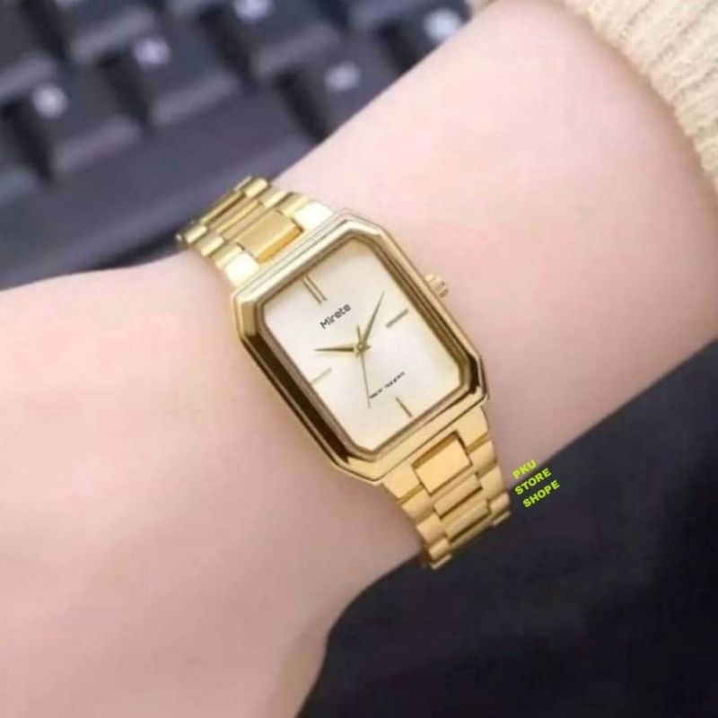 MIRETE!!! Jam Tangan Wanita Original Tahan Air Strap Rantai Stainless Steel Mewah Model Persegi Berkualitas Murah Mewah Dan simple // Jam Tangan wanita Bestseller Analog Quart Sporty Terbaru Dan Kekinian // Jam Tangan Fashion Wanita Sesuai Foto