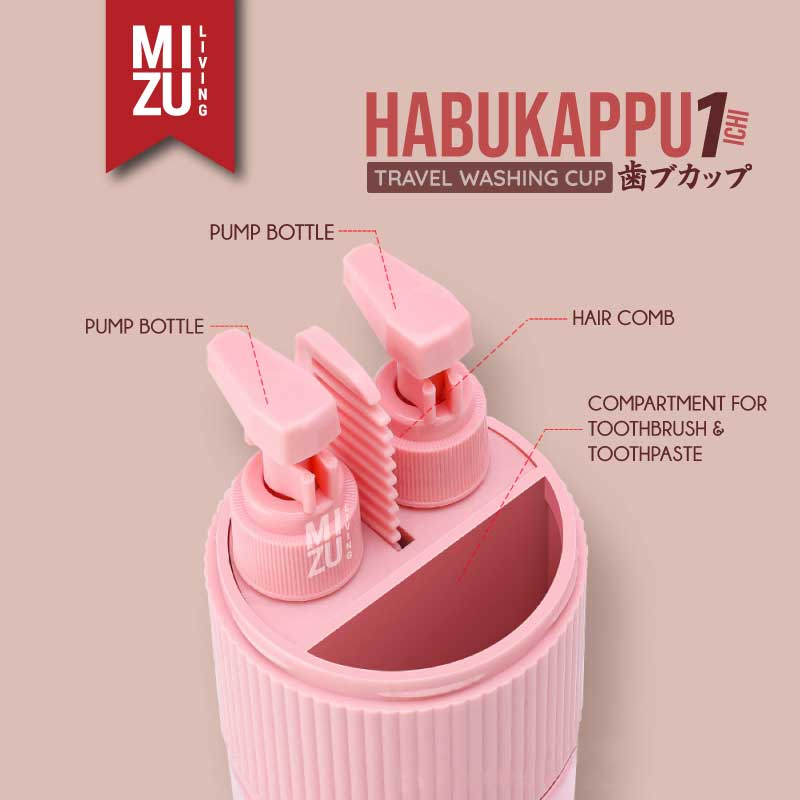 MIZU HABUKAPPU-ICHI Travel Washing Cup Tempat Sikat Gigi Portable Toothbrush Cup Sikat Gigi Outdoor Camping Oral Hygiene Toiletries Kit