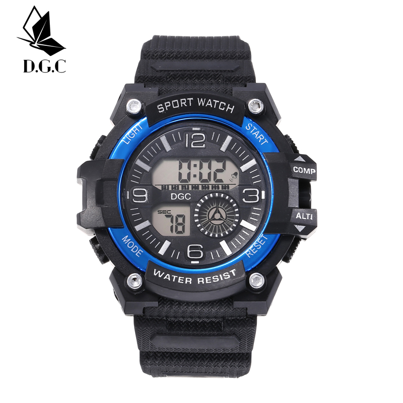 Jam Tangan Pria Wanita Digital Rubber Sport Bulat Led Couple Anak Remaja Dan M193