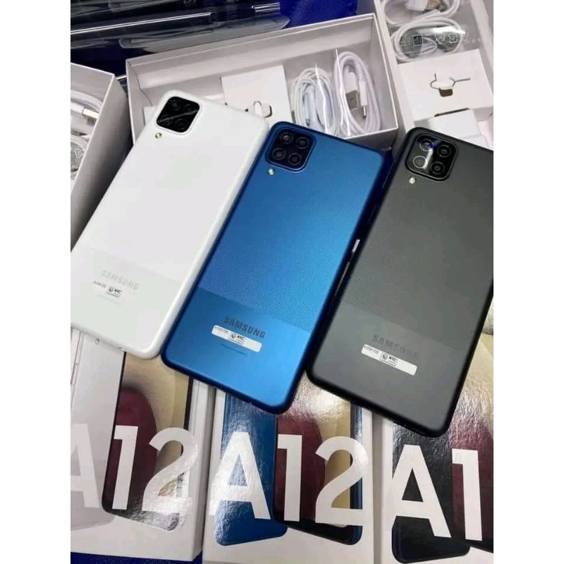 Samsung a12 Ram 6/128 Nominus masih mulus fullshet second rasa baru garansi resmi Indonesia