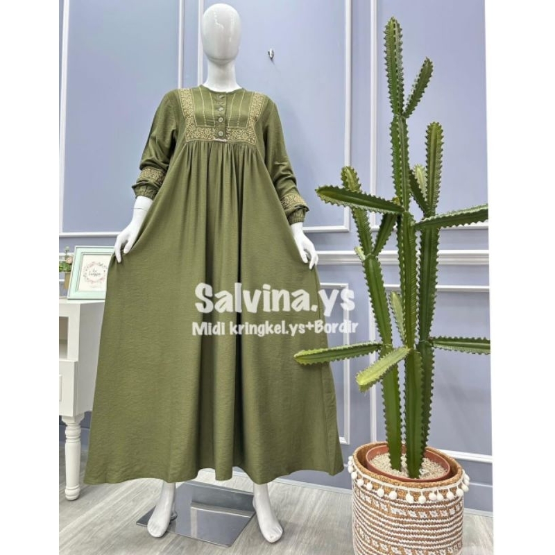Gamis/midiBordirOriginal 100% Salvina ys
