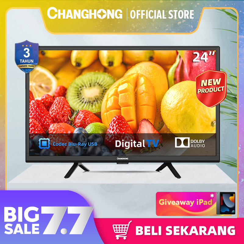 Changhong 24 Inch Digital LED TV (L24G5W) HD TV-DVBT2-USB Moive