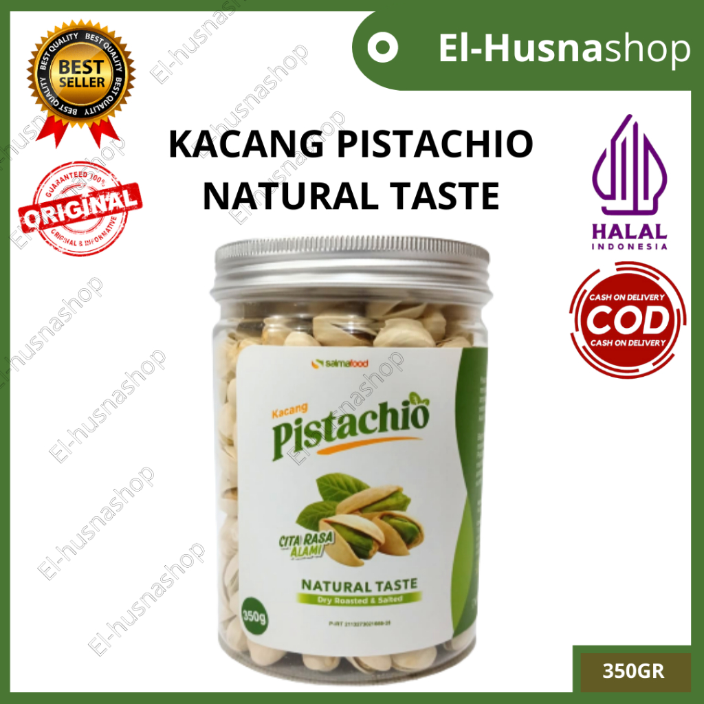 

Kacang Pistachio 350gram Oleh Oleh Haji Umrah Natural Taste Dry Roasted & Salted Asli Original