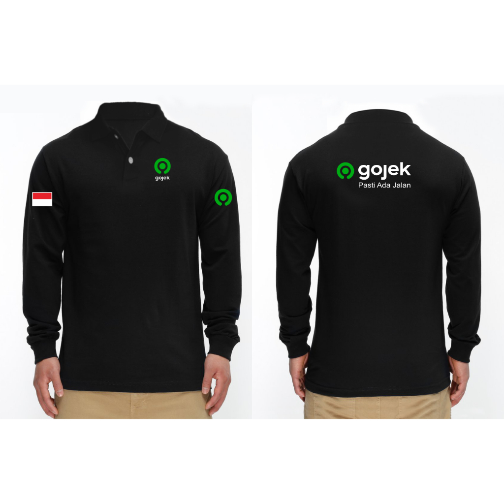 T-SHIRT KAOS GOJEK LENGAN PANJANG BERKERAH