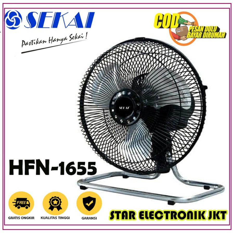 SEKAI HFN 1655 Kipas Angin Tornado 2in1 Bisa Di Dinding/Duduk 16 Inch
