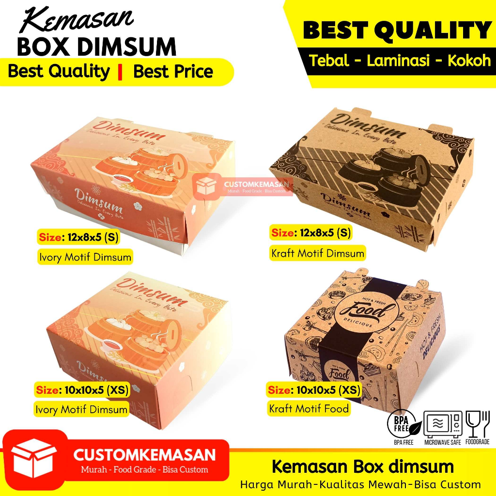 Box Dimsum / Wadah Dimsum / Dus Takoyaki / Box Takoyaki / Kemasan Roti