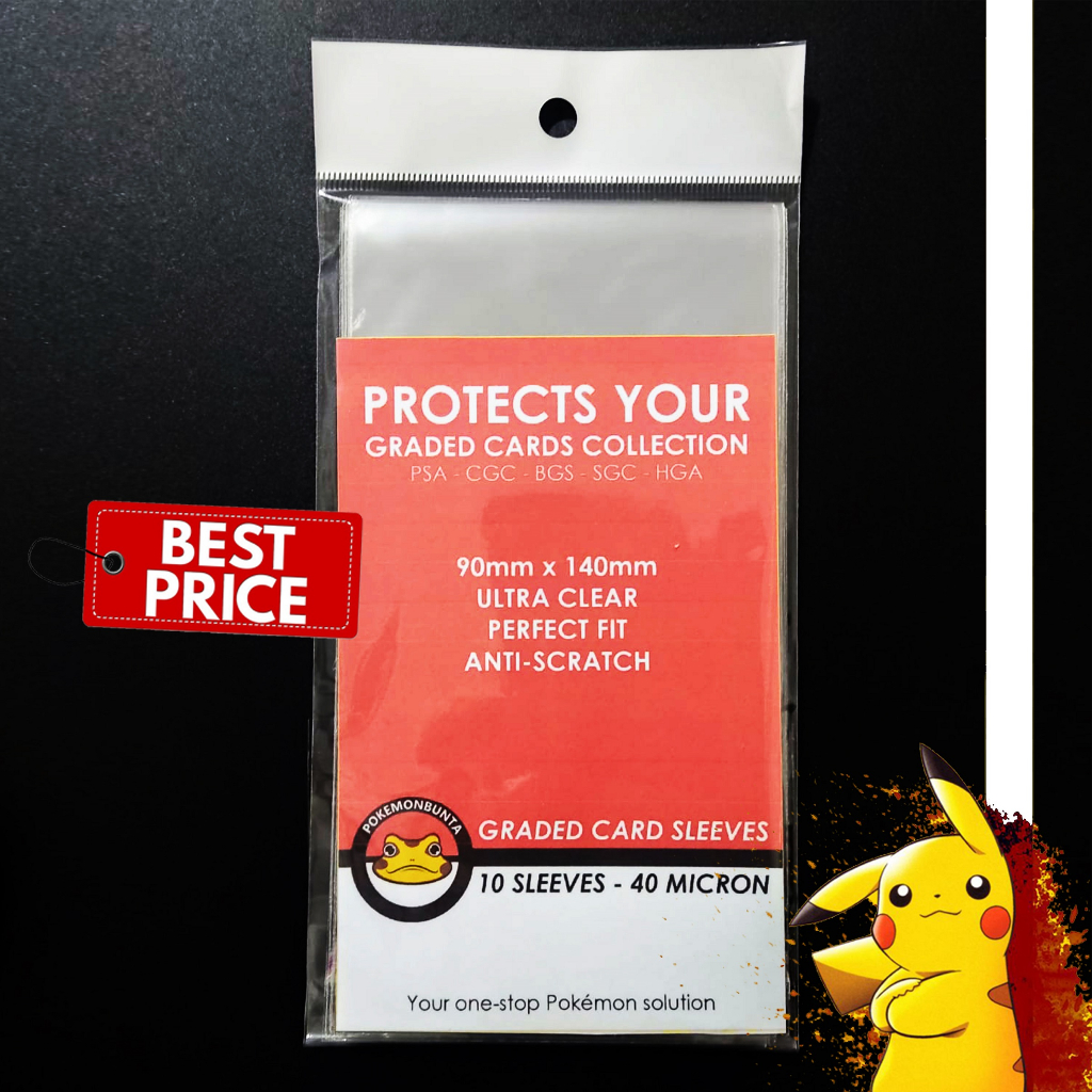 Pokemon Bunta Graded Card Sleeves 40 Mic Plastik Pelindung Kartu 10PCS