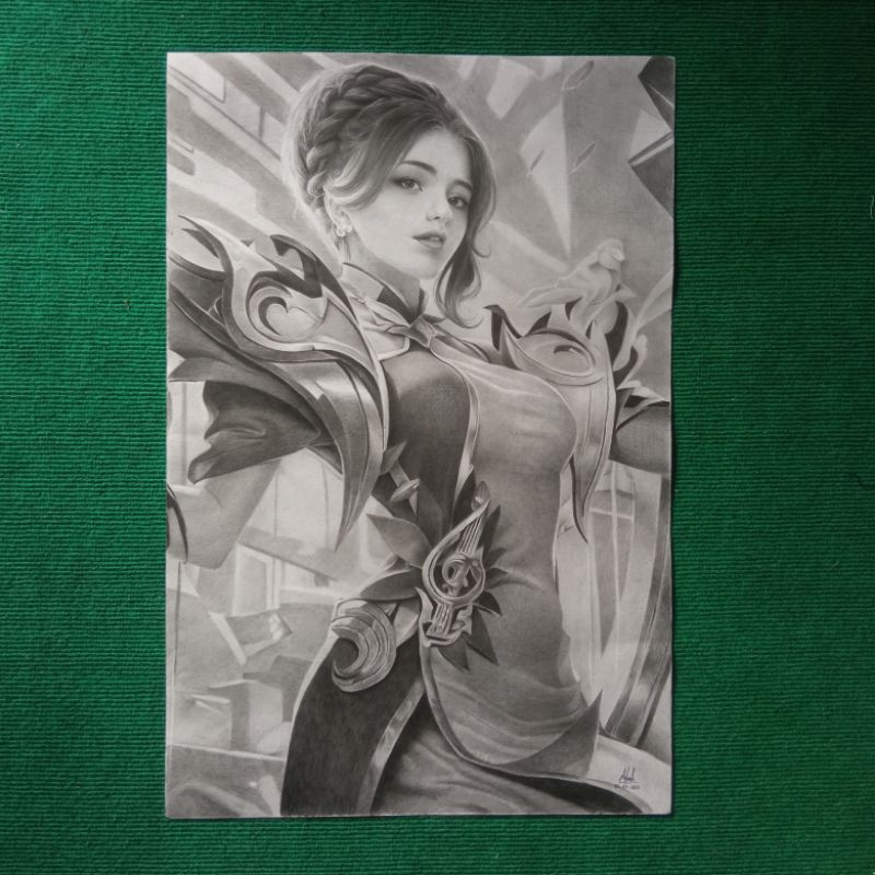 Lukisan tangan asli/lukis pensil/lunox mobile legends