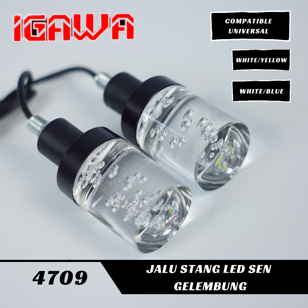 Jalu Stang Lampu Senja+Sen Led Universal Semua Motor Jalu Stang Lampu Led Gelembung Jalu Stang