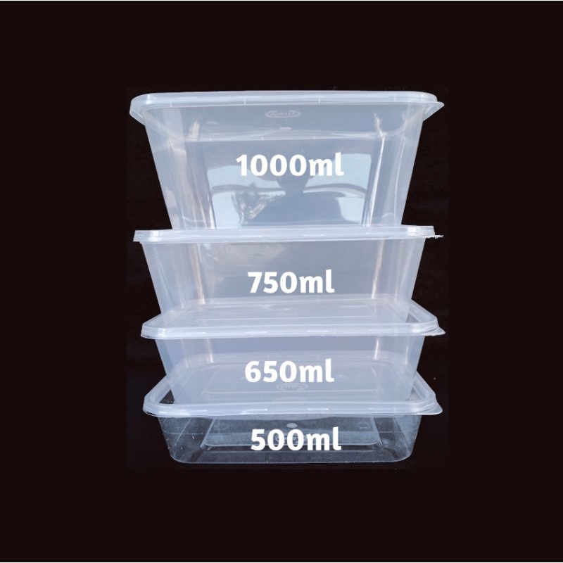 tinwall wadah makanan bahan plastik kotak 500ml , 650ml , 750ml , 1000ml