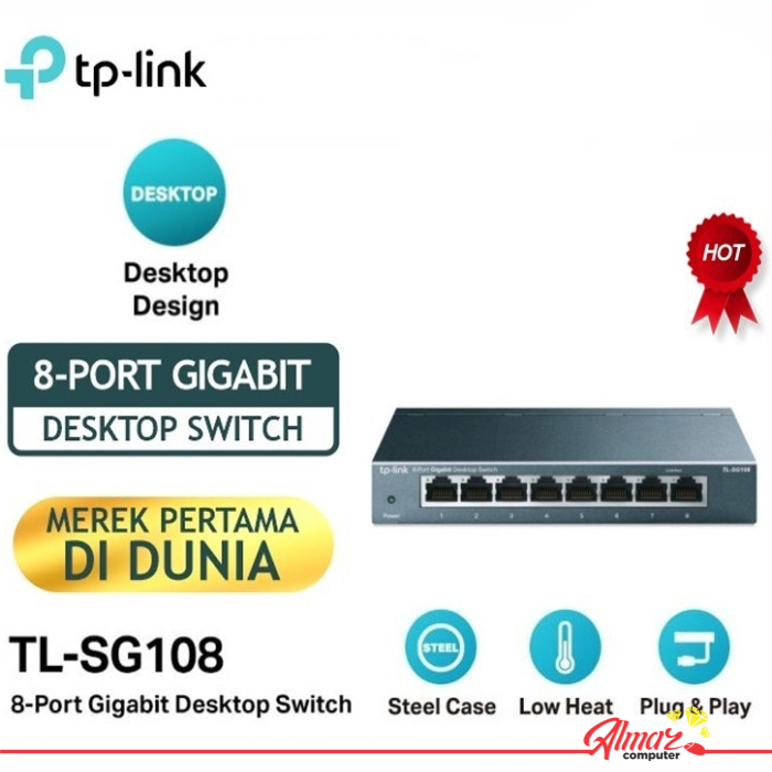 Switch Hub Tp-Link 8Port TL-SG108 Switch 8 Port Gigabit Metal Housing