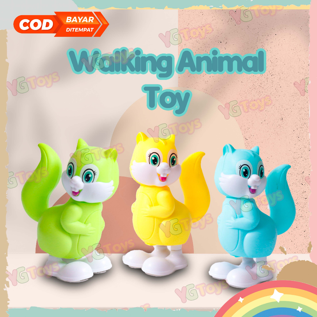 YGtoys Mainan Boneka Kelinci Kucing Putar Lucu Berjalan Pet Wind Up Toy