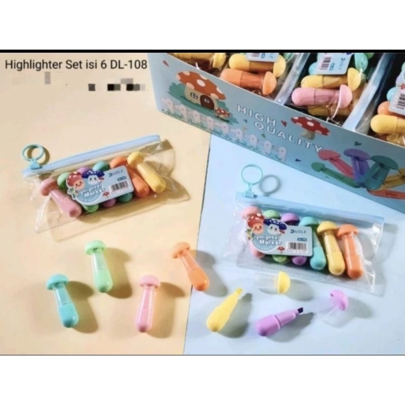 

KAN Stabilo Lucu Bentuk Jamur 1 Set 6 Pcs Highlighter