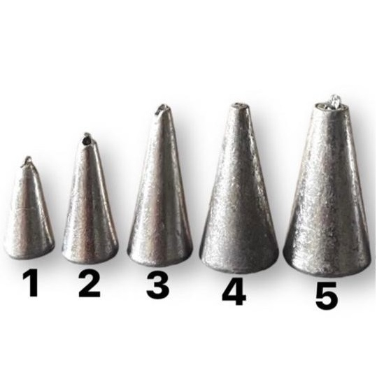 Timah pancing model Kerucut