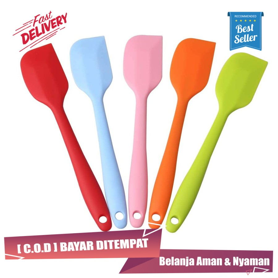 Spatula Masak Silikon Tahan Panas Food Grade Alat Masak Tahan Panas Anti Lengket