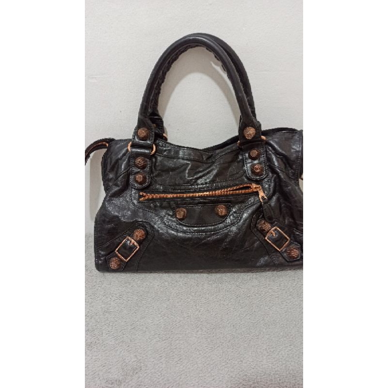 BALENCIAGA CLASSIC CITY GIANT STUDS ROSE GOLD