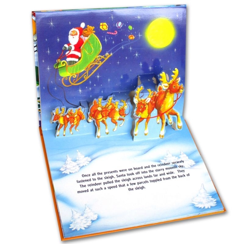 BUKU ANAK KRISTEN NATAL POP-UP BOOK SANTA'S SLEIGH RIDE & WELCOME TO SANTA'S TOY SH0P CHRISTMAS IMPO