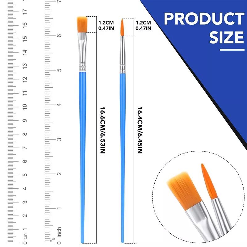 

Kuas Lukis flat tip, kuas runcing. Kuas nilon, paint brush