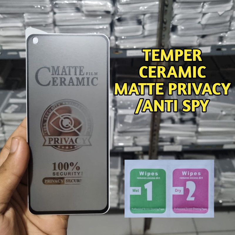 tg tempered ceramic spy oppo A5s/F9/A12/A7 tg ceramic spy pelindung layar HP tidak terlihat dari sam