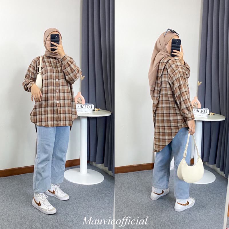 Mauvie Co - Ixora Oversize Shirt Flanel | Kemeja Wanita