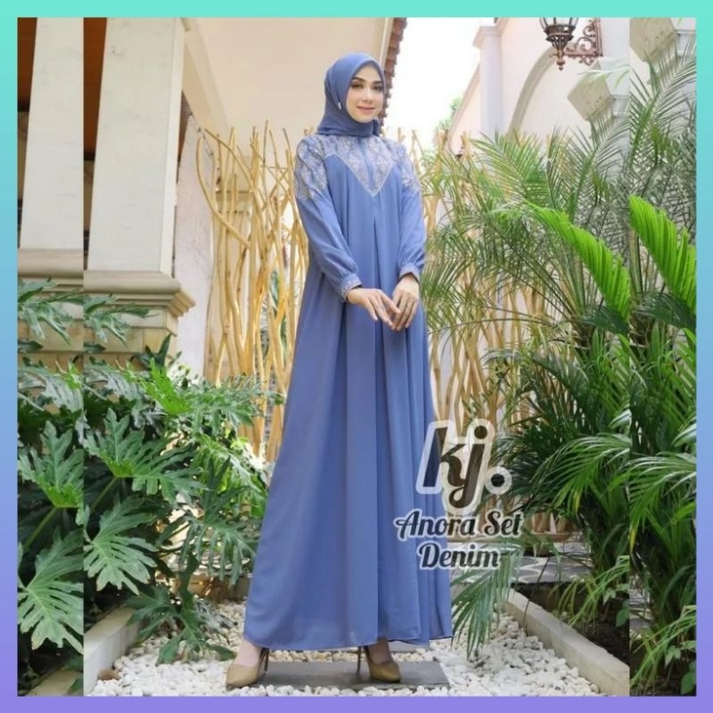 gamis free hijab gamis terbaru gamis pesta gamis terlaris fashion wanita gamis anora denim