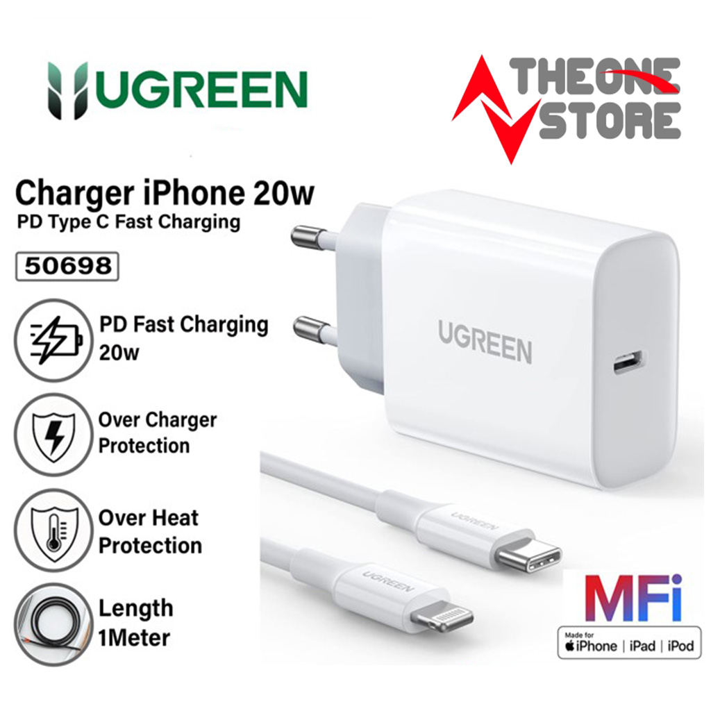 UGREEN Charger 20W PD MFi Iphone Lightning Fast Charging Quick Charge 4.0 3.0 Type C PD