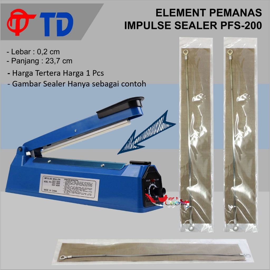 Elemen Impulse Sealer 20 cm - 30 cm / elemen pemanas sealer