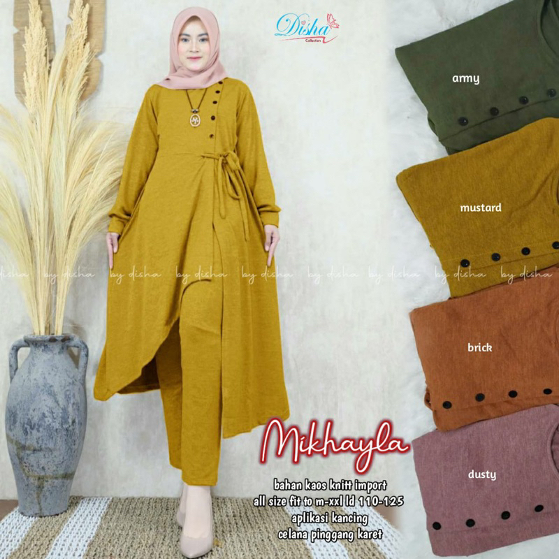 ovet one set tunik valent long tunik kaos celana kaos panjang wanita setelan jumbo wanita tunik raju