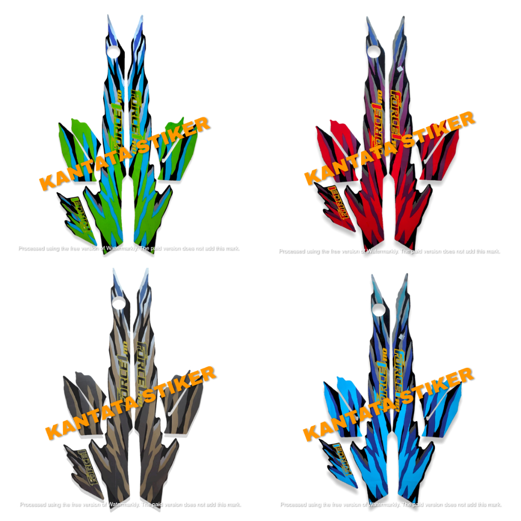 STIKER STRIPING LIS LES BODY MOTOR YAMAHA FORCE 1 1993 / STRIPING MOTOR FORCE 1 1993 FULL SET