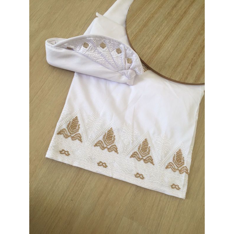 SAPUT UDENG BORDIR BALI SPESIAL PUTIH/ SAPUT UDENG BALI BAGUS MURAH BISA COD DAN GRATIS ONGKIR