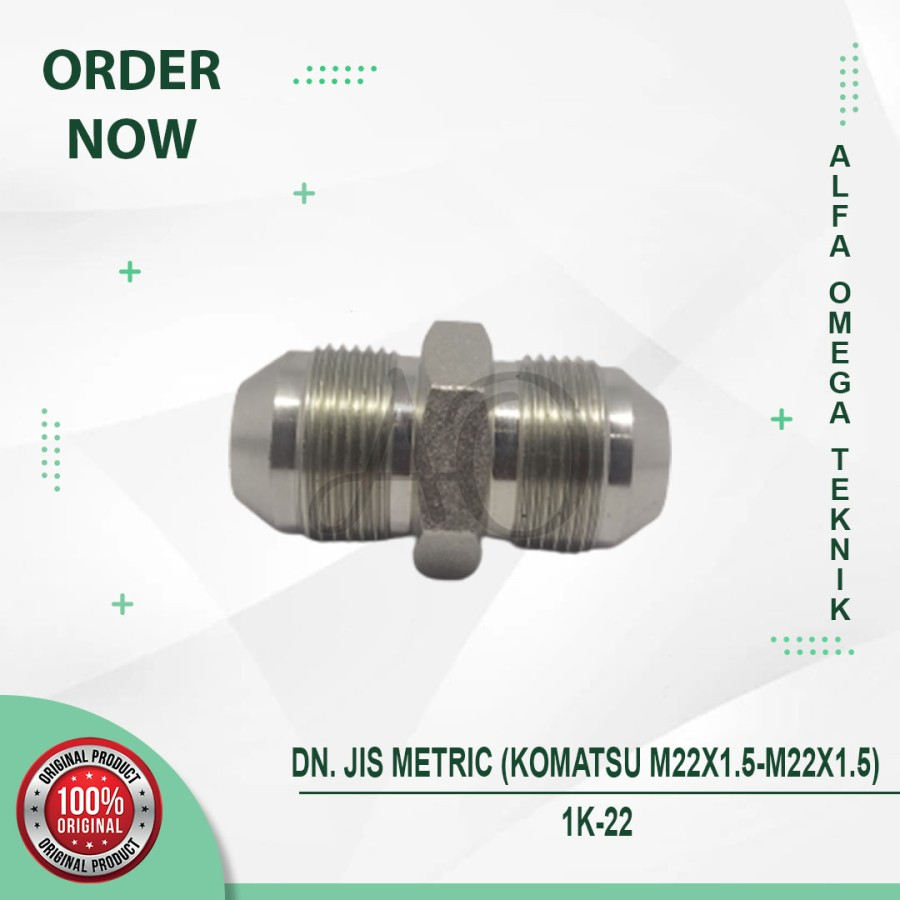 ADAPTOR DOUBLE NEPEL SELANG HYDRAULIC JIS METRIC KOMATSU M22 X 1.5