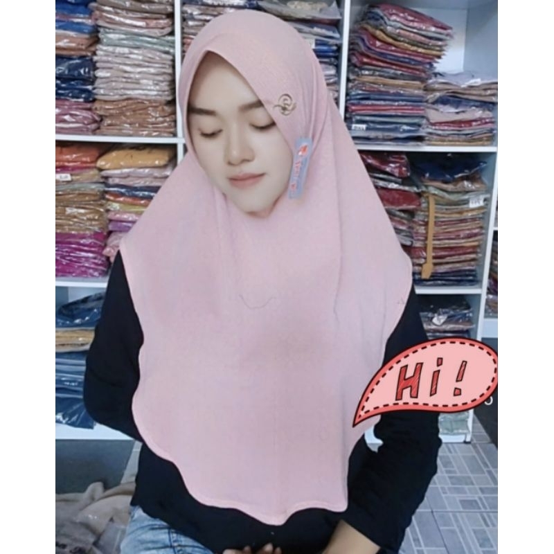 773 Jilbab Doa Ibu Dex Oval Terbaru Jersey Sky/Hijab Doi ori By Bunyamin