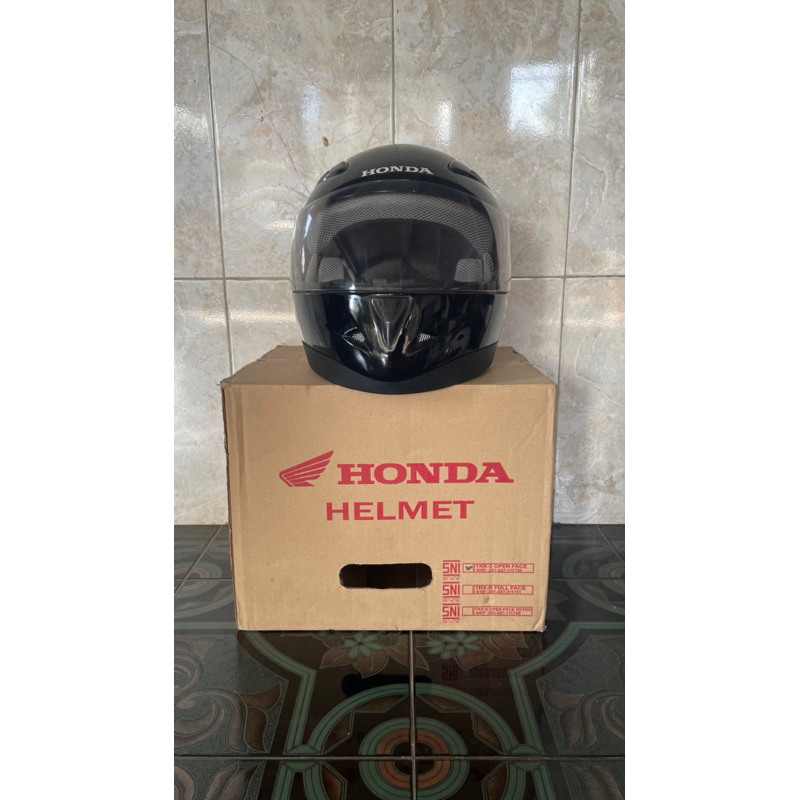 Helm honda trx-r full face warna black new lengkap
