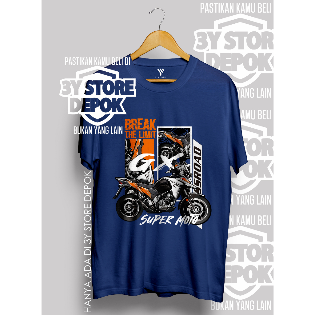 KAOS SANTAI PECINTA MOTORAN GX RACING BREAK THE LIMIT #01 / PRIA/WANITA/YAYAYA STORE DEPOK