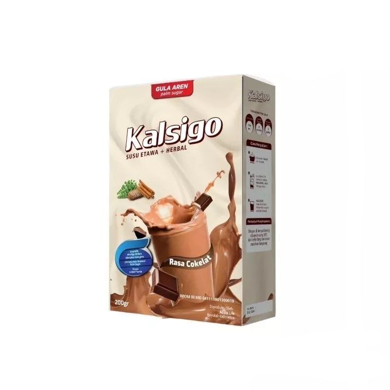 

Kalsigo susu kambing etawa rasa coklat plus herbal