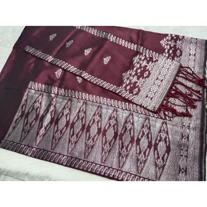 songket silungkang manggis silver