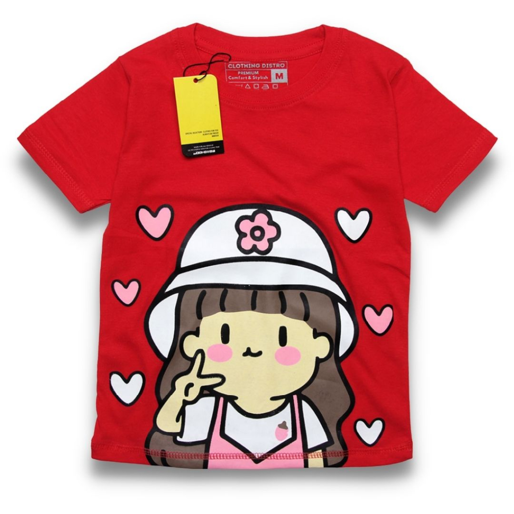 Kaos Anak Perempuan 1-8 tahun [S M L XL] Grosir Ecer Baju Atasan Anak Cewe Karakter Kartun Bandung abadigrosir